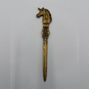 Vintage Solid Brass Unicorn Letter Opener